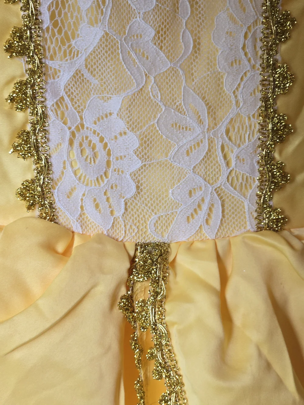 Belle Princess Dress Kids Costume with Gold Trim